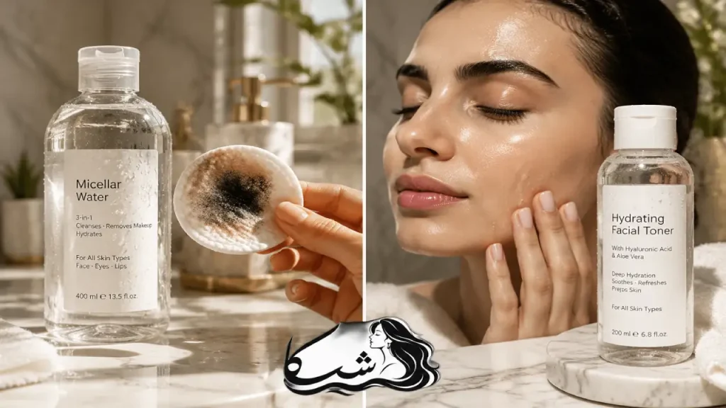 مقایسه عملکرد میسلار واتر و تونر روی پوست در روتین مراقبت از پوست در تفاوت تونر و میسلار واتر
