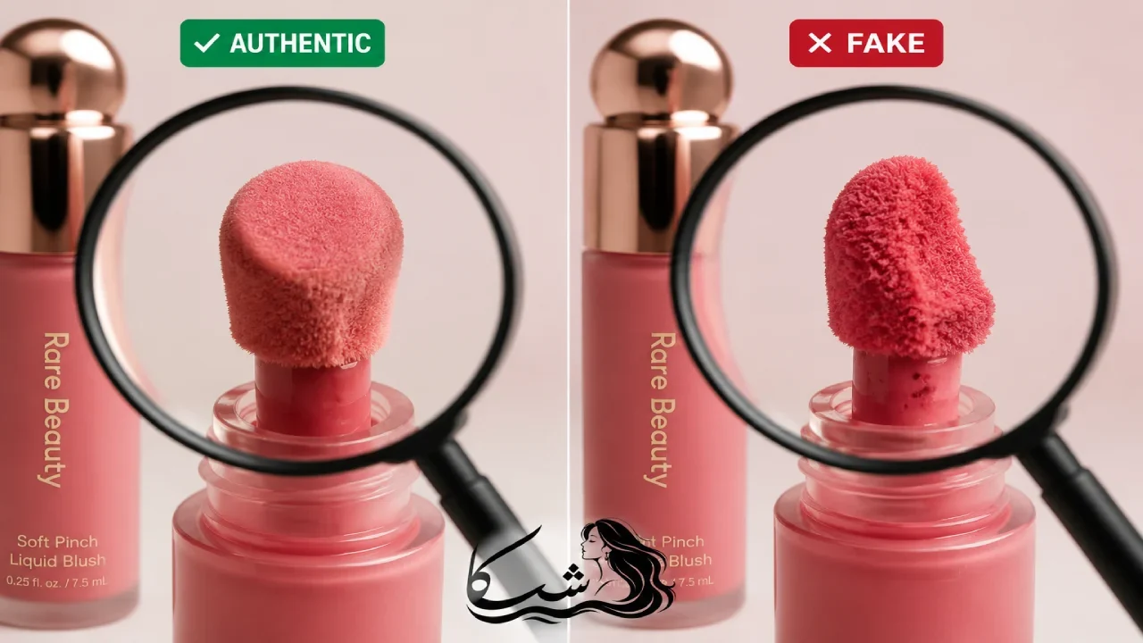 مقایسه دقیق اپلیکاتور و اسفنج رژگونه شیگلم اصل و فیک زیر ذره بین برای تشخیص اصالت کالا